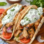 Gyros z kurczakiem i kremowym sosem z feta tzatziki